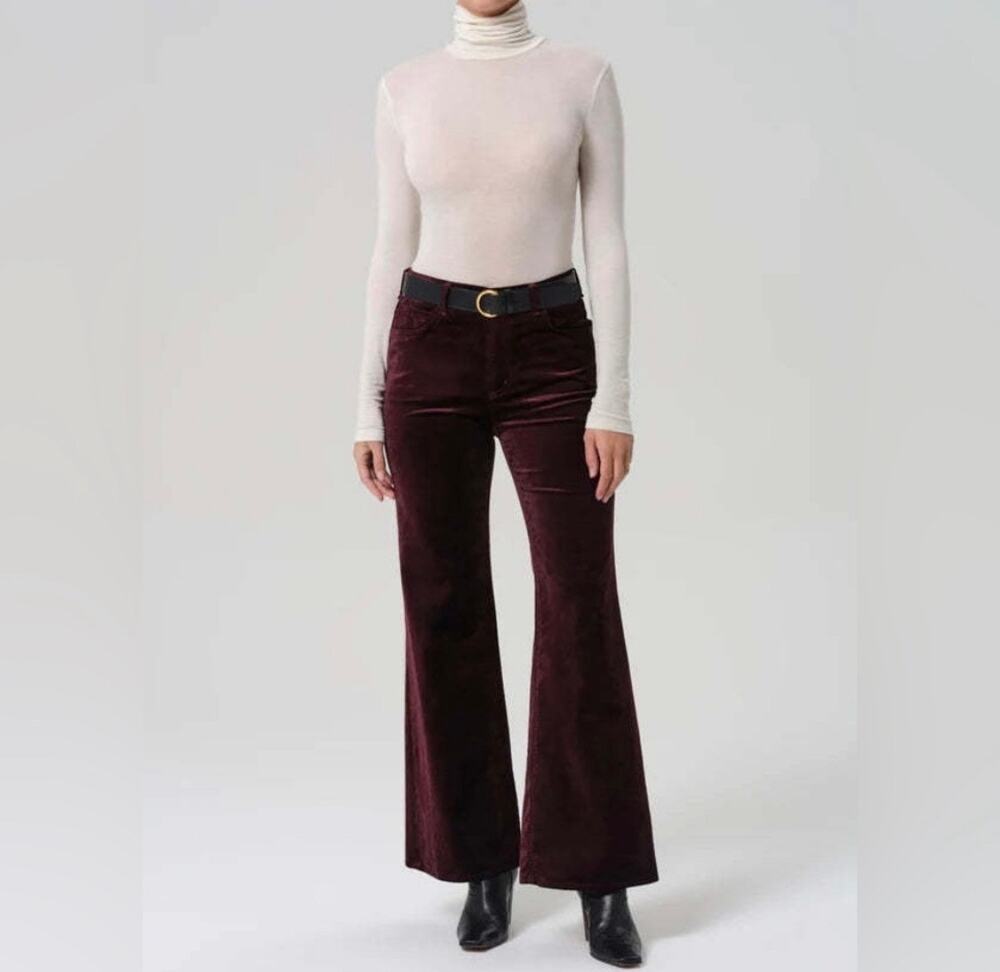 Citizens of Humanity Kimberly Velvet 70's Flare Pants Burgundy